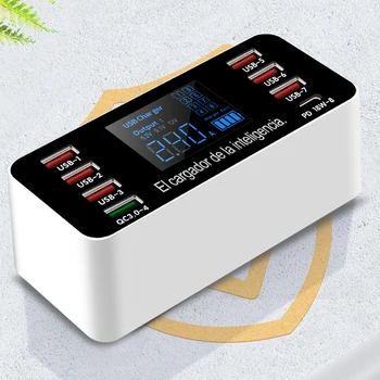 

8 Ports Quick Charge 3.0 Led Display USB Charger For Android iPhone Adapter Phone Tablet Fast Charger For xiaomi huawei samsung