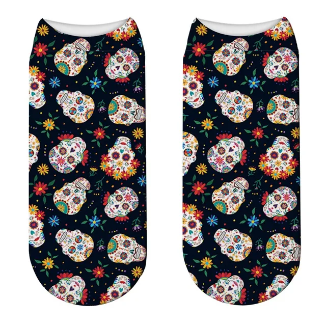 3D Cool Skull Printed Socks For Unisex Women Fashion Funny Low Ankle Socks Harajuku Cotton Comfortable Short Socks For Female Style9