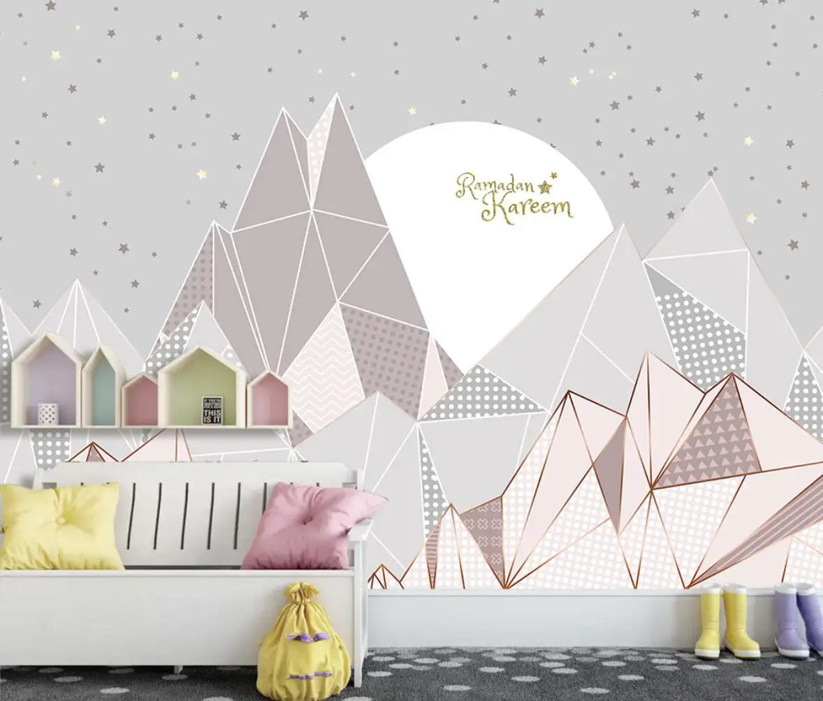 

beibehang Custom Nordic modern minimalist personality geometric 3D wallpaper for children's room mural TV background wall paper