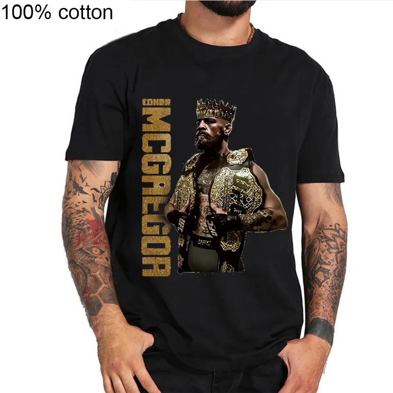 2020 новый Crazy мужские дизайнерские футболки MMA пояс чемпиона по боксу король Конор