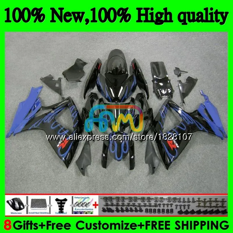 600/750CC для SUZUKI GSXR 600 Синий Пламя 750 CC GSX R750 GSX-R600 06 07 37BS. 37 GSXR600 GSXR-750 K6 GSXR750 2006 2007 обтекатели