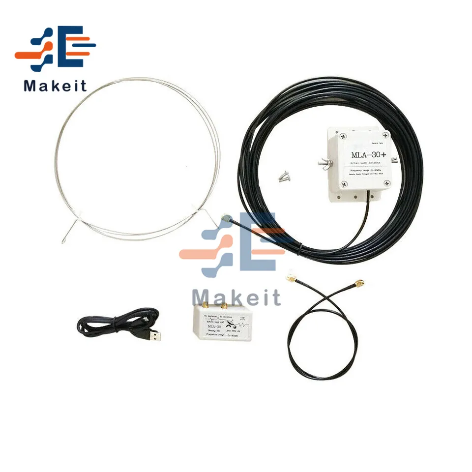 Upgraded MLA30 Plus Loop Antenna 0.5MHz-30MHz BNC SMA Port AM Receiving Active Antenna Megaloop MLA-30+ ShortWave Radio USB LSB Built-in Low Noise Amplifier Window Outdoor Rainproof