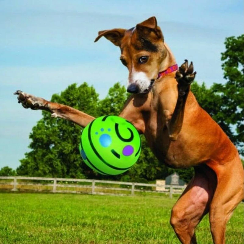 Bola de rizo bamboleante de 15cm juguete interactivo para perros mascota cachorro masticable, juguetes con sonidos divertidos, pelota de juego para perros, juguete de entrenamiento deportivo para mascotas