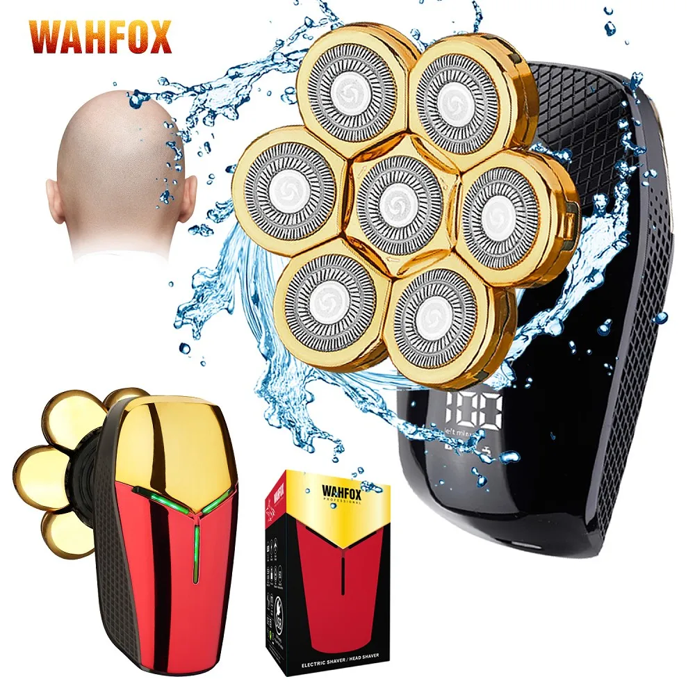 WAHFOX Shaver For Men 7D Independently 7 Cutter Floating Head Waterproof Electric Razor Beard Trimmer Machine New