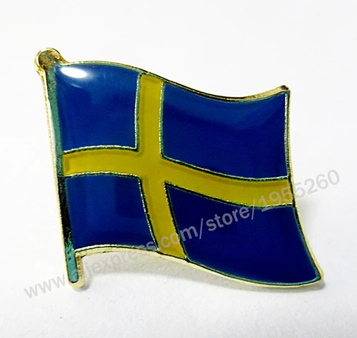 162 Sweden Национальный флаг, металлический значок на лацкане, флаг на булавке, значок на булавке по всему миру, шотания, Сербию, Словению, Испании, Швеции, Турции, СССР - Цвет: 162 Sweden