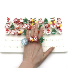 6 шт./партия мультфильм светодиодный мигающий сверкающие с подсветкой палец кольцо игрушки Рождество год подарки для встречи игрушки для детей