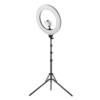 

18 Inch 3000-6000K Color LED Ring Light Fill-in Lamp 60W Dimmable Brightness Adjustable with Ballhead Phone Holders Photography