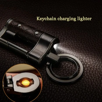 

Keychain Lighter Encendedor Electrico Dropshipping Zinc Alloy Rechargeable USB Tungsten Turbo Lighter Smoking Accessories