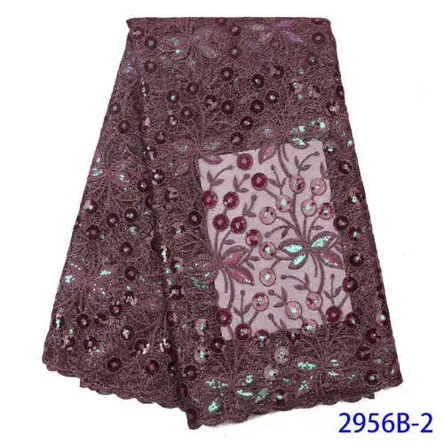 Последняя кружевная ткань, двойная чистая кружевная ткань, французская вышивка, кружево для свадебных платьев KS2956B-3 - Цвет: Picture 2