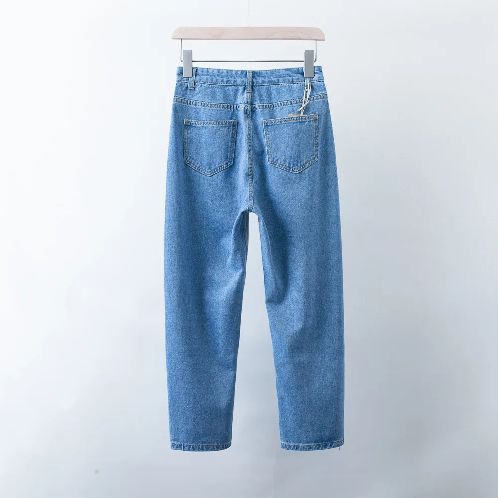 C0922-Korean-style Мода 19 Весенние новые продукты женское платье с высокой талией Необычные Свободные потертые джинсовые(длина до лодыжки Пан