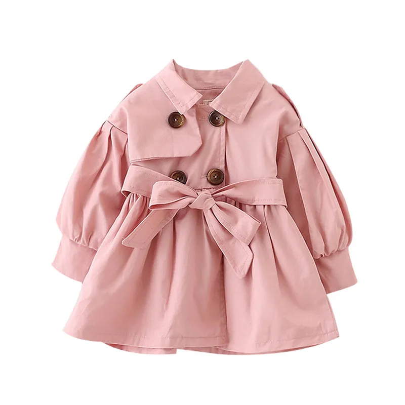 Pink Telotuny/куртка для маленьких девочек детское пальто осеннее ветрозащитное пальто для малышей ветровка с двойной грудью для девочек, детская куртка casaco infantil - Цвет: Pink