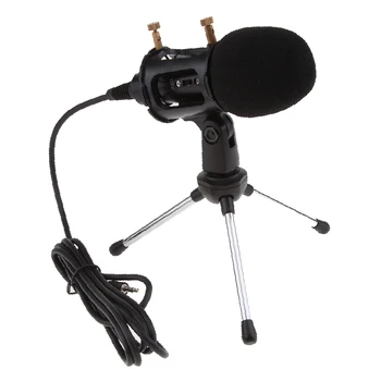 

Vocal Microphone Set with Stand Condenser Recording Microphone for Recording Black
