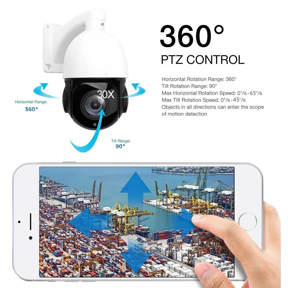 LOFAM PTZ IP Камера 5MP 2MP 4 дюйма H.265 30x зум Открытый Водонепроницаемый CCTV камеры