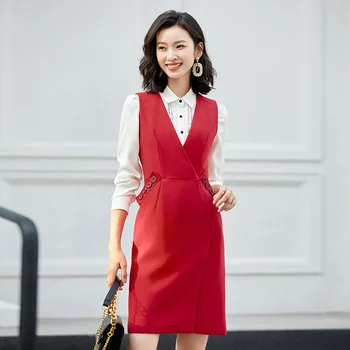 

Yy1699-2037 Dress Female 2020 Sleeveless Waistcoat Slim Fit Temperament Dress