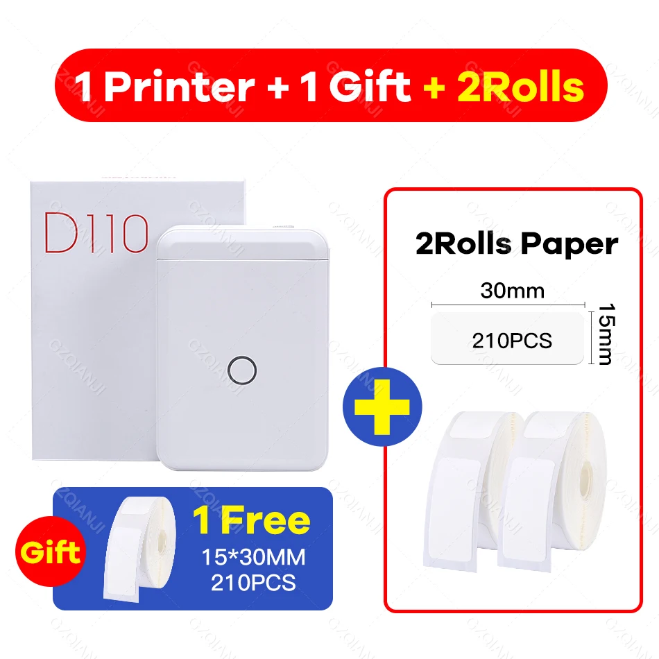 mini printer for android phone Niimbot D110 Mini Portable Thermal Label Printer Paper Roll Hangul Bluetooth Label Printer Sticker Pocket Barcode Printer D11 0 mini printer for laptop Printers