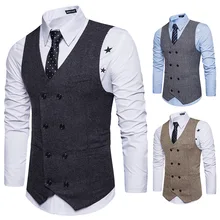 Ouma стиль мужской шерстяной двубортный жилет спортивный костюм ретро жилет M22