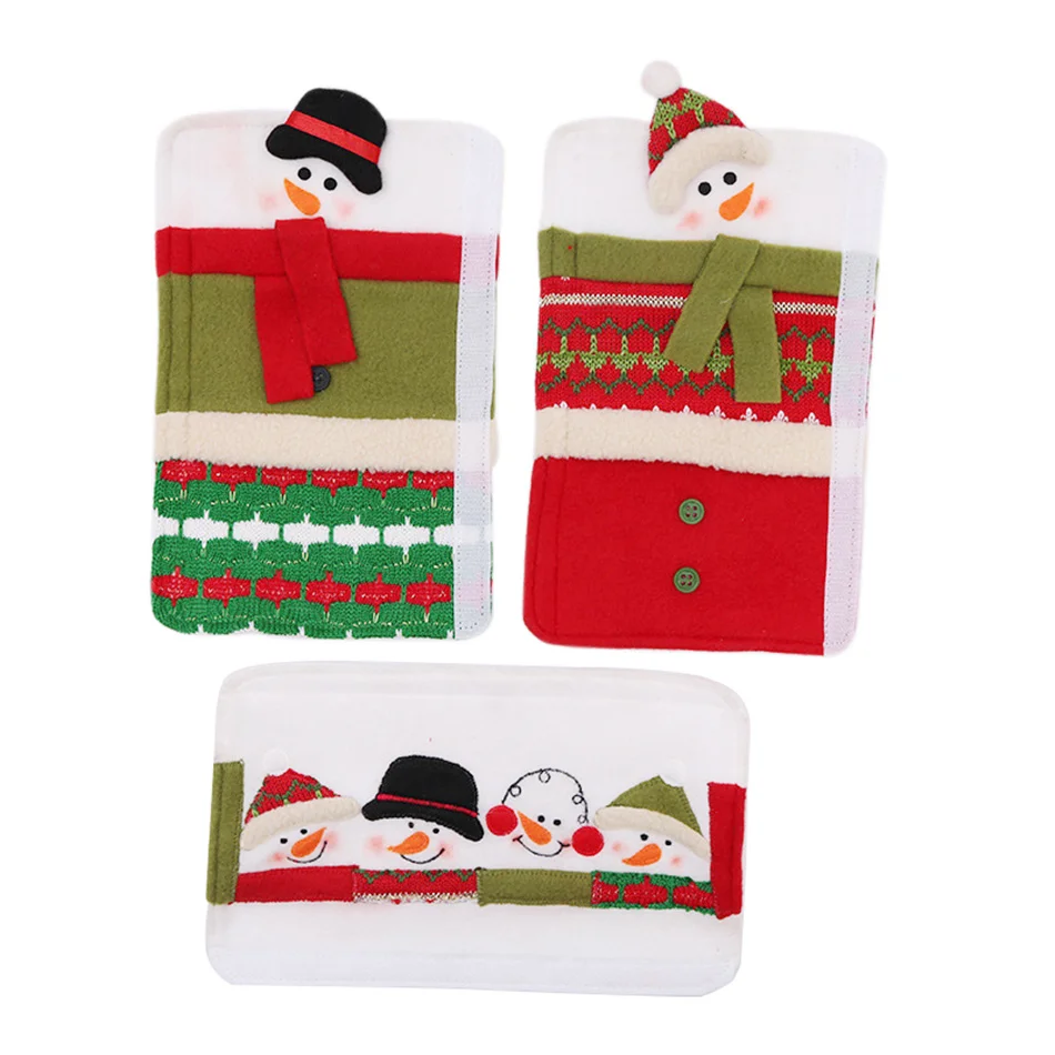 VOGVIGO 3 Pcs Microwave Dishwashers Refrigerator Door Handle Covers Handle Protector for Christmas House Decorate Tools