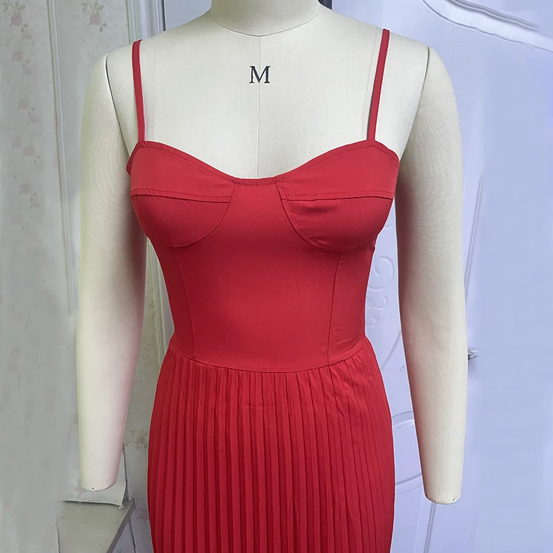 Wefads New Summer Bandage Dress Women's Sexy Pleated Strap Club Celebrity Evening Party Long Dresses