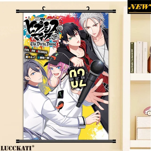 Hypmic Hypnosis Mic Division Rap Battle Hypnosismic Microphone Male Cameltoe Cartoon Anime Wall Scroll Canvas Painting Poster Aliexpress Home Garden