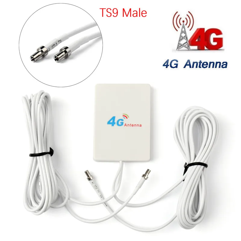 TS9 Male Artudatech 28dBi 4G 3g LTE 2 × разъем широкополосной антенны Усилитель сигнала для мобильного маршрутизатора - Цвет: TS9 Male