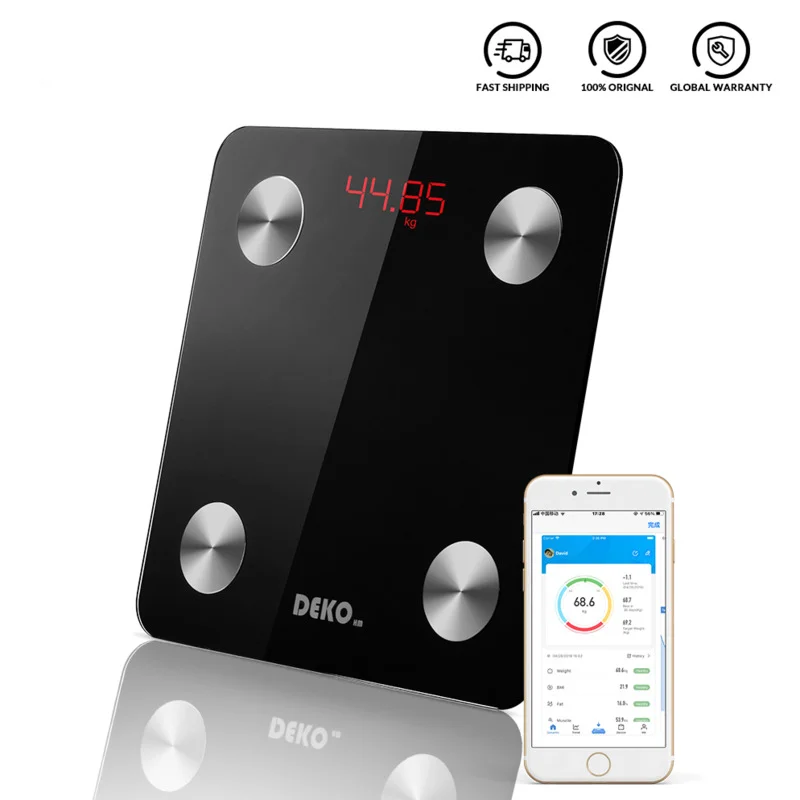 DEKO Body Fat Scale Smart Bluetooth Bathroom Weight Scale Health Monitoring Wireless Digital BMI Body Composition Analyzer