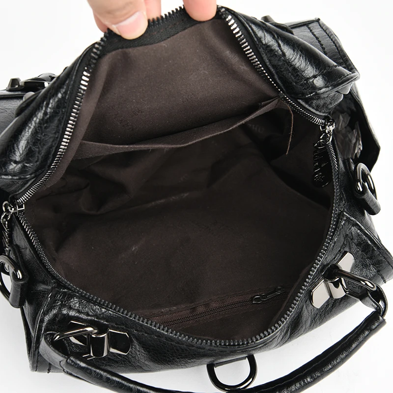 Многофункциональный кожаный женский рюкзак с заклепками, школьные сумки для девочек-подростков, рюкзак для путешествий, женский рюкзак, Mochila Feminina