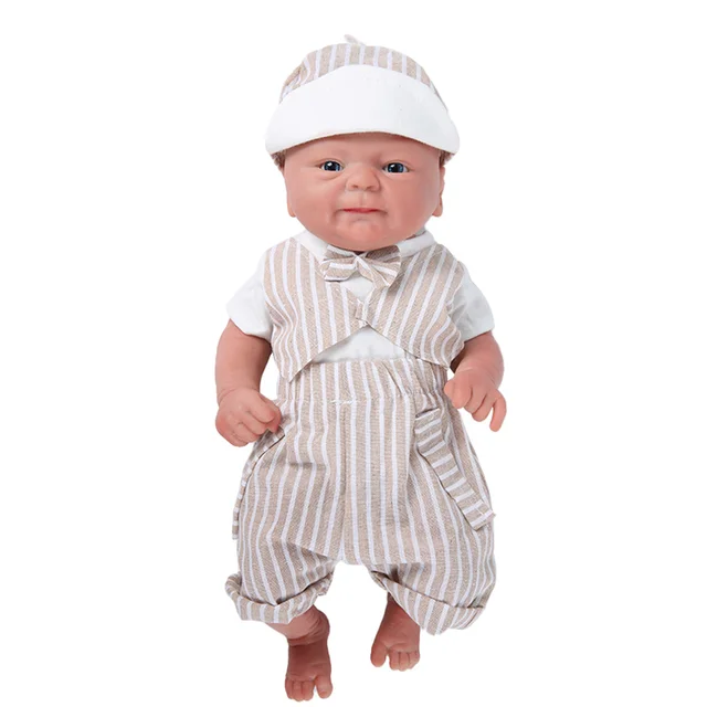 IVITA 100% Silicone Reborn Baby Dolls Painted Realistic Baby Doll Lifelike Newborn Wholesale Toys for Children Christmas Gift - 36cm(14inch) Boy