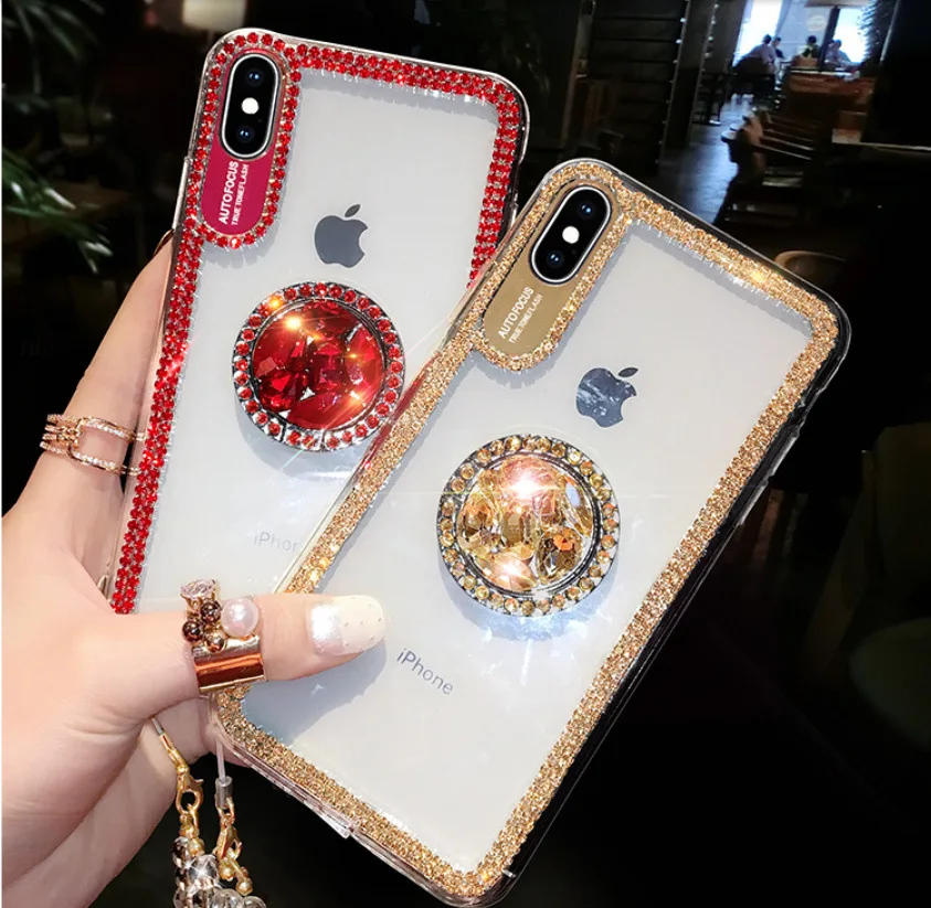 Case For iPhone 6 6s 7 8 Plus X XR XS 11 Pro Max Phone Luxury Diamond Texture Crystal Ultra Thin Holder | Мобильные телефоны и