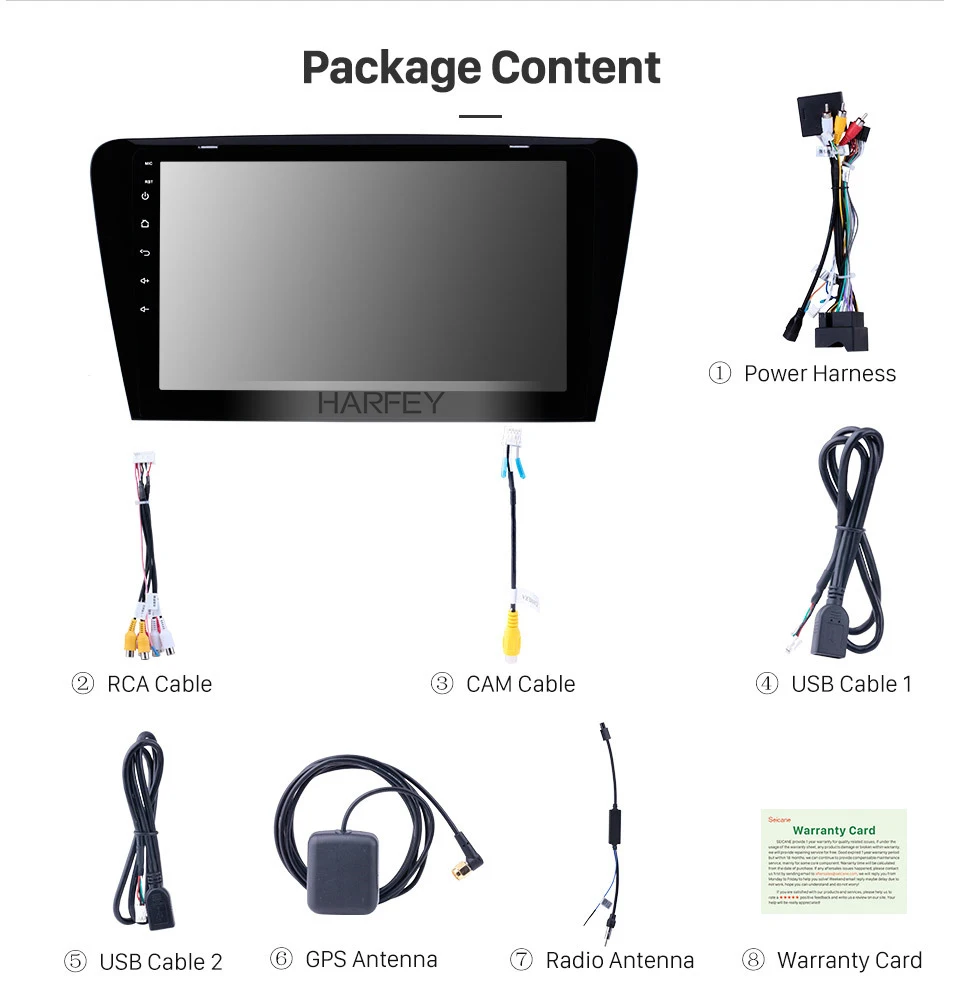 Sale Harfey 10.1 Inch Android 8.1/9.0 Quad-core Car GPS Multimedia Navi Stereo Player For 2015 2016 2017 SKODA Octavia (UV) With Wifi 14