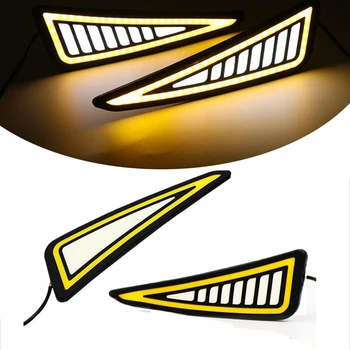 

VGETTING Auto Styling LED Flexible Daytime Running Light Car Triangle COB Driving Lamp 12V Waterproof Turning Signal Light