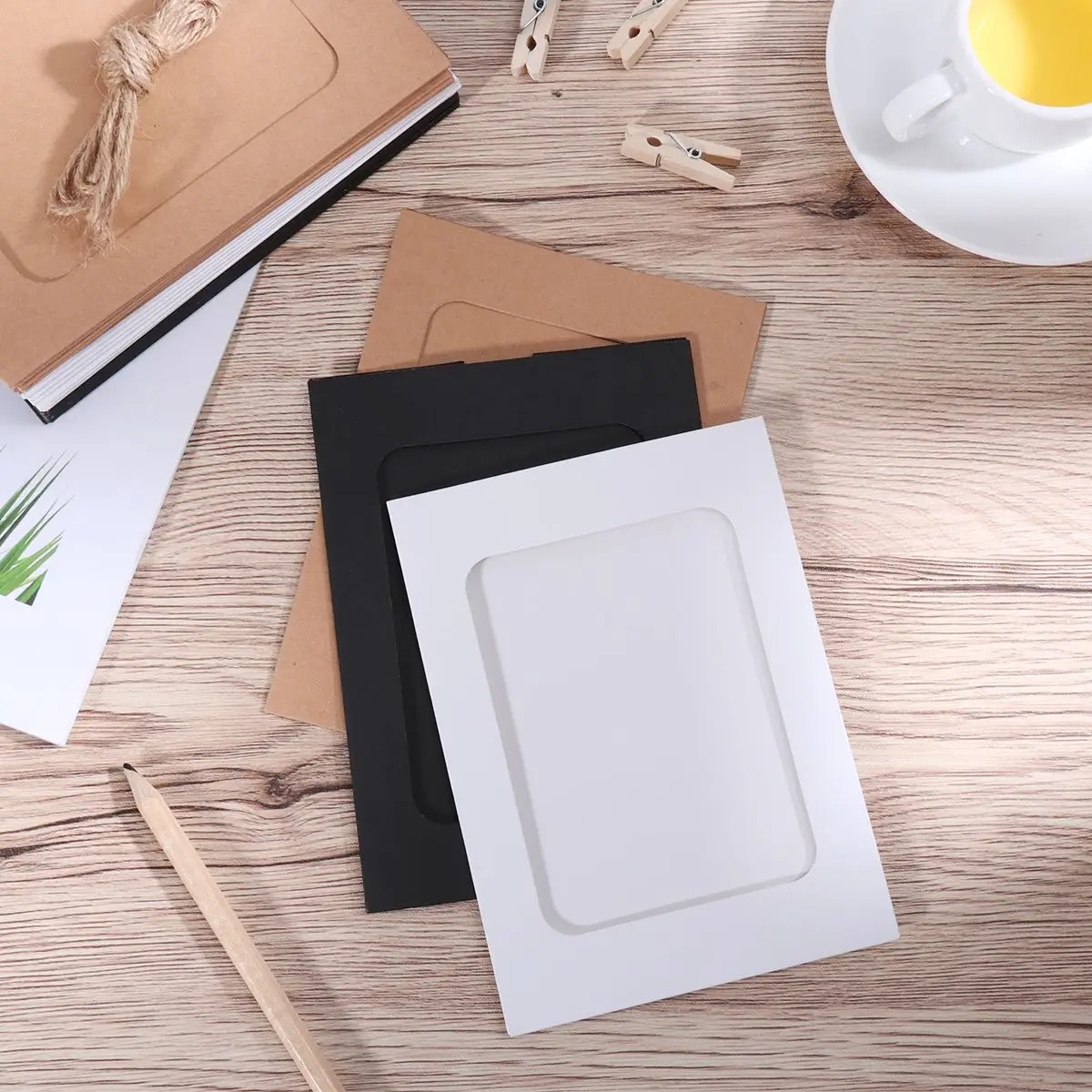 VORCOOL 30 шт. DIY крафт бумажные фоторамки подвесное украшение на стену с 30 зажимами и 3 шт. пеньковые веревки Набор для 4.5x6in фотографии
