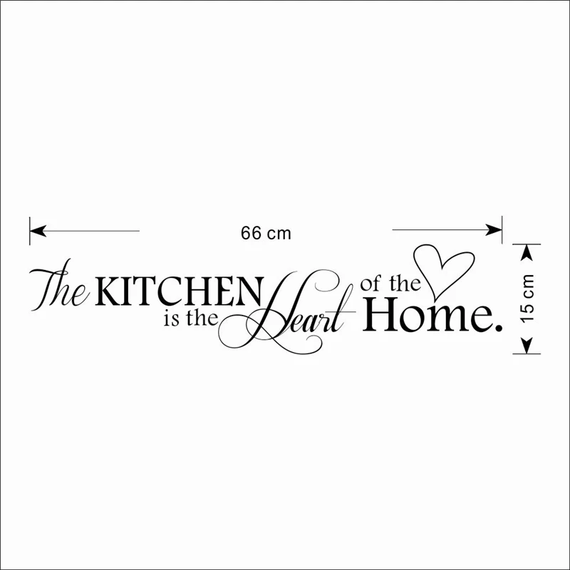 The Kitchen Is The Heart Of Home Quotes Wall Stickers Room Decoration Decals Diy Vinyl Art