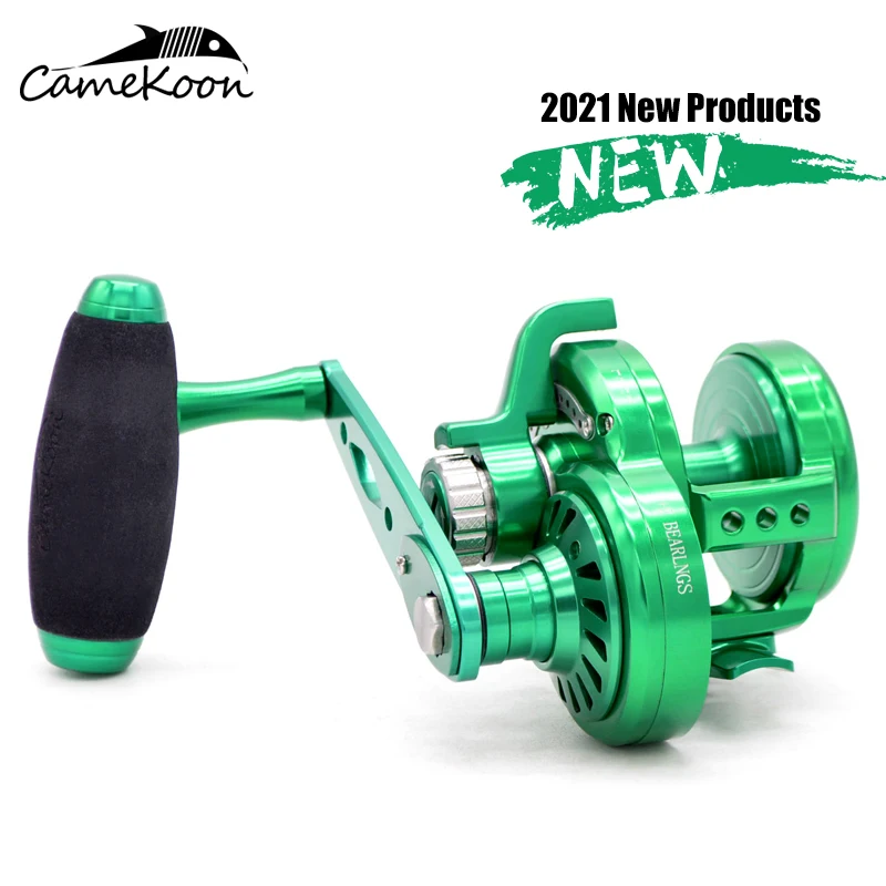 Carretel de Jigging Carretel até 32kg Camekoon Trolling Alavanca Arraste Offshore Baitcasting Pesca Convencional Sobrecarga 6.3:1