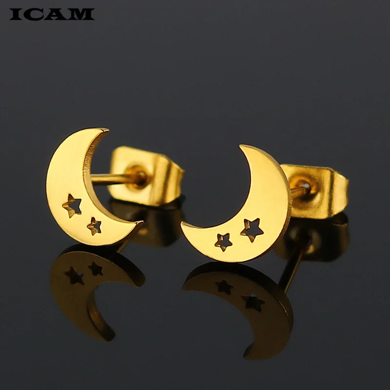 ICAM модные милые серьги-гвоздики l для женщин дети из нержавеющей стали ювелирные