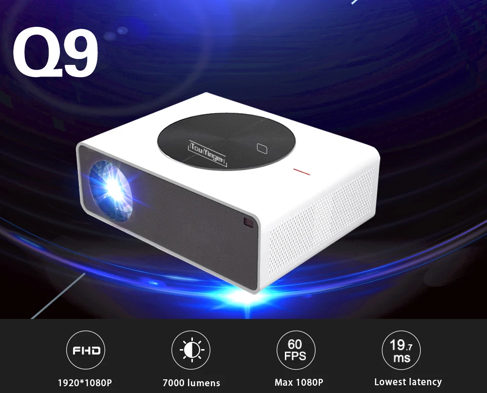 New Touyinger Q9 LED 1080P full HD Bluetooth projector for home theater low input lag 1920*1080P home cinema video projectors projector tv