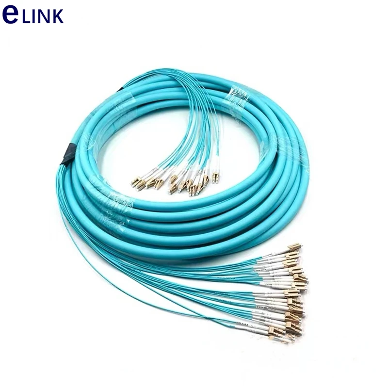 15m 12 cores fiber patchcord OM3 bundled jumper LC SC FC ST branch cable 2.0mm Multimode optical patch lead 12C bundle | Мобильные
