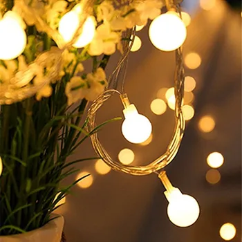 

New 1.5M 10LED Fairy Garland LED Ball String Lights Waterproof For Christmas Tree Wedding Home Indoor Decoration Battery Powered