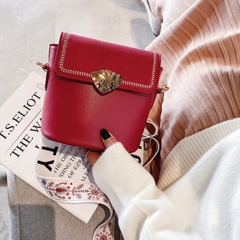 

Vintage Solid PU Leather Bucket Handbags Ladies Thread Shoulder Top Handle Sequined Zipper Bags Wide Belt Designer Crossbody Bag