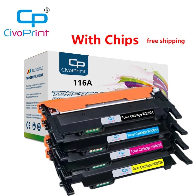 Совместимый картридж с тонером Civoprint 116A W2060A W2061A W2063A W2062A для лазерного принтера HP
