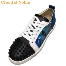 Бренд Chentel благородные черные кожаные лоферы с заклепками; мужская повседневная обувь; модельные туфли для вечеринок; мужские кроссовки на плоской подошве с необычным узором; большие размеры