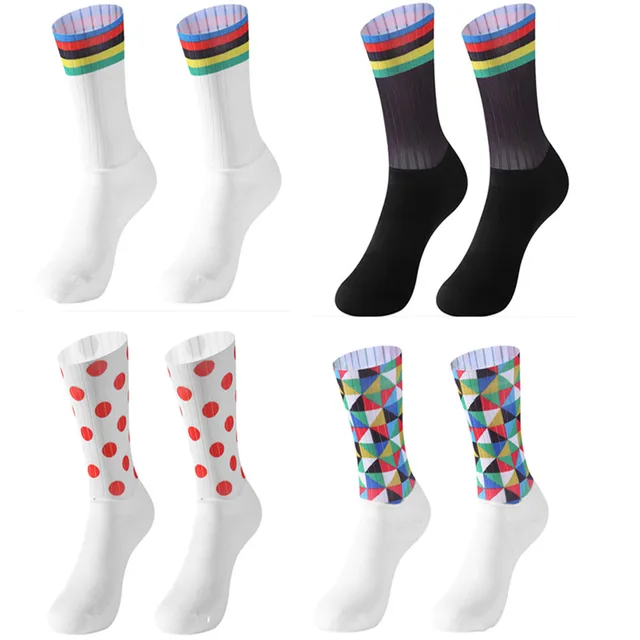 US $3.71 2019 Anti Slip seamless Cycling Socks Integral Moulding High-tech Bike Sock Compression Bicycle Out