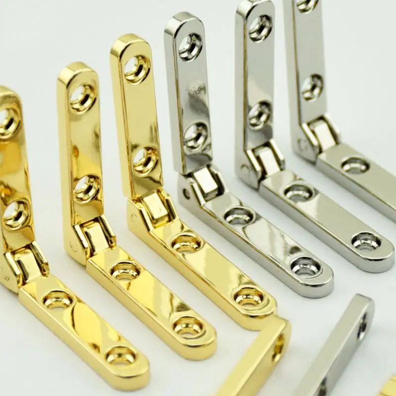 10Pcs/Bag 90 Degree Hinges Zinc Alloy Spring Hinge for Wooden Box Jewellery Case
