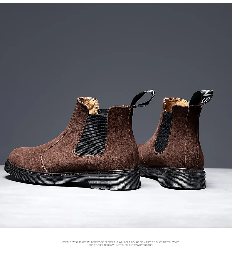 Модные мужские ботинки; теплые зимние ботинки размера плюс 35-48; Теплые ботильоны; Hombre; ботинки «Челси»; замшевая кожаная зимняя обувь для мужчин