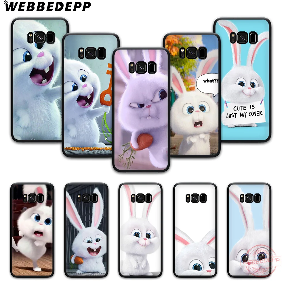 

WEBBEDEPP Snowball rabbit TPU Phone Case for Samsung S6 S7 edge S8 S9 S10 Plus S10e Note8 9 note 10 Plus
