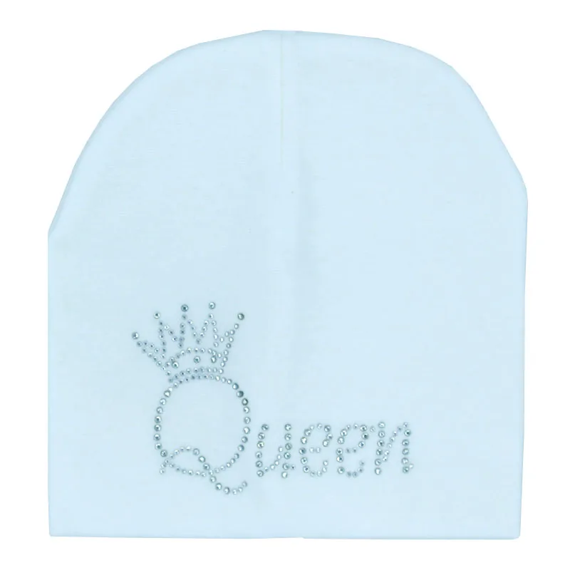 Baby boy and girl hat Autumn winter princess prince diamond Baby girl Hat Boy Cap Kids cotton Beanie bonnet cap Skullies Beanies - Цвет: White Queen