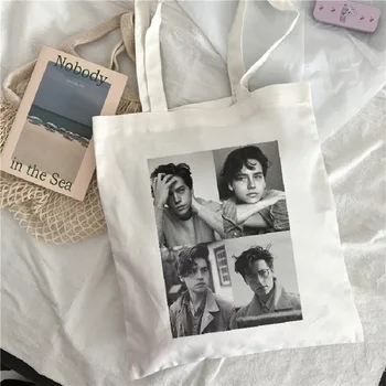 

Cute cartoon art female shoulder canvas bag news punk style film printing casual informal large capacity novelty University