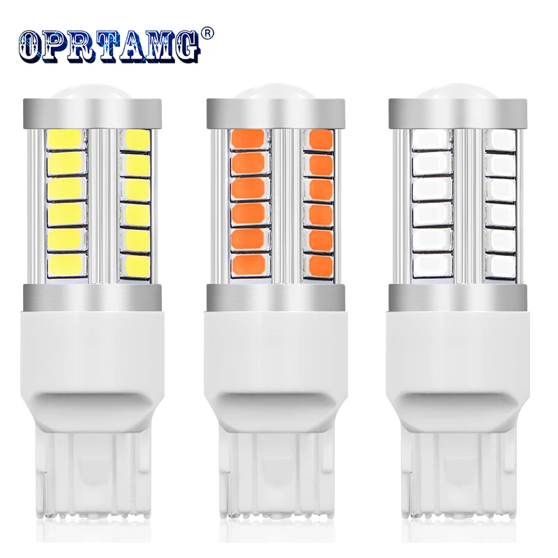 

1PCS T20 7440 W21W WY21W 33 SMD 5730 LED car Backup Reserve Lights 33SMD 5630 LED motor brake light Bulb white red Orange amber