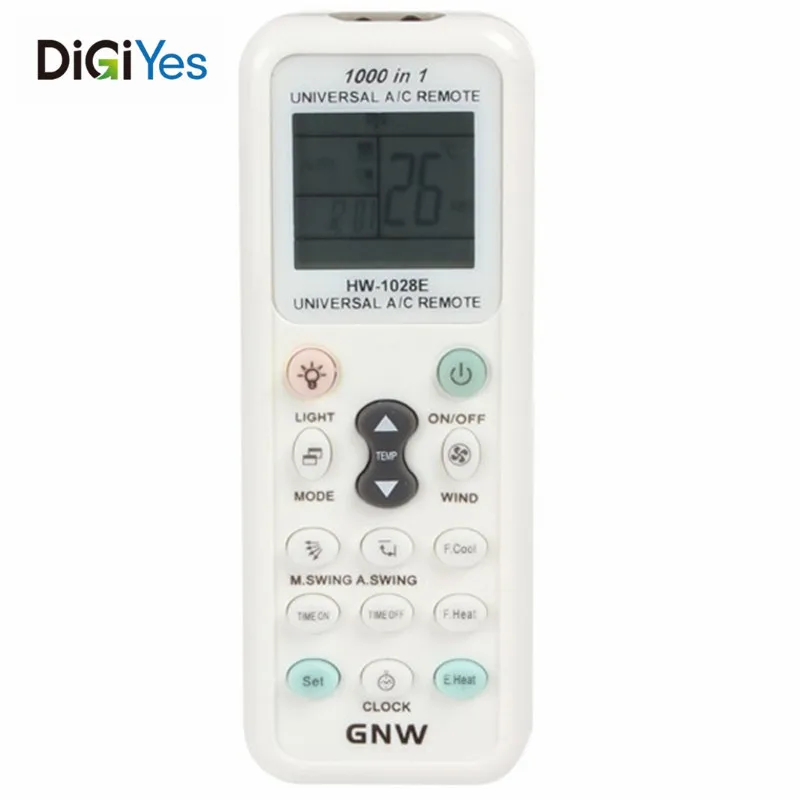 

1pcs GNW K-1028E 1000 in 1 Universal A/C Remote Control Replacement with Back Light Function support 2 x AAA 1.5V batteries