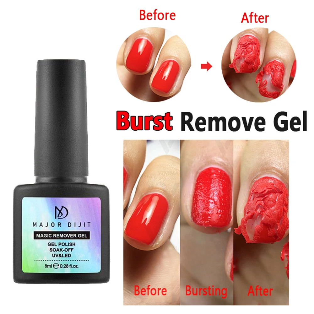 

8ml Magic Nail Gel Polish Remover Healthy 3min Fast Soak Off Nail Polish UV Nail Top Coat Acrylic Remover Nail Burst Gel TSLM1