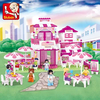 

SLUBAN 0150 41149 Blocks Romantic Restaurant Girl Series City Block 306pcs Educational DIY Bricks Assembling Building Block Toys